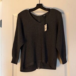 Express Women's Charcoal V-Neck Sweater